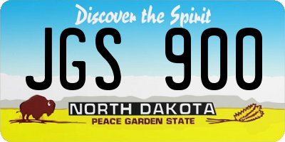 ND license plate JGS900