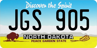 ND license plate JGS905