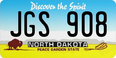 ND license plate JGS908