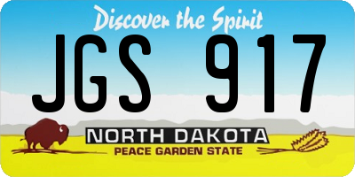 ND license plate JGS917