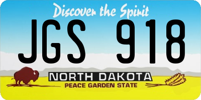ND license plate JGS918