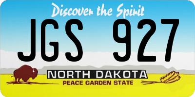 ND license plate JGS927