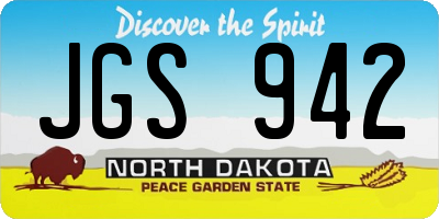 ND license plate JGS942