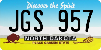 ND license plate JGS957