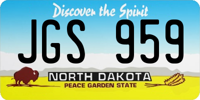 ND license plate JGS959