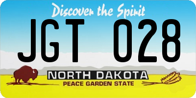 ND license plate JGT028