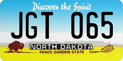 ND license plate JGT065