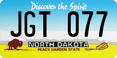 ND license plate JGT077