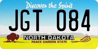 ND license plate JGT084