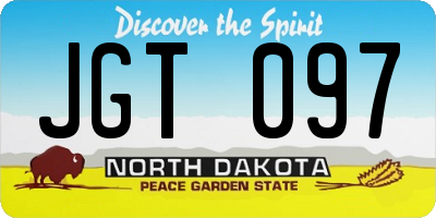 ND license plate JGT097