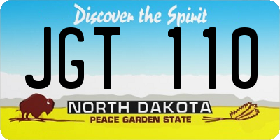 ND license plate JGT110