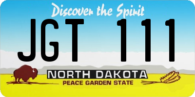 ND license plate JGT111