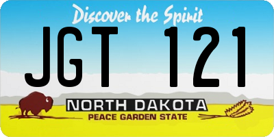 ND license plate JGT121