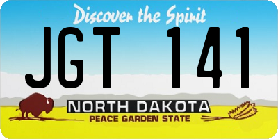 ND license plate JGT141