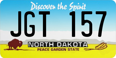 ND license plate JGT157
