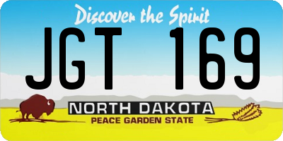 ND license plate JGT169