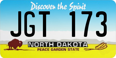 ND license plate JGT173
