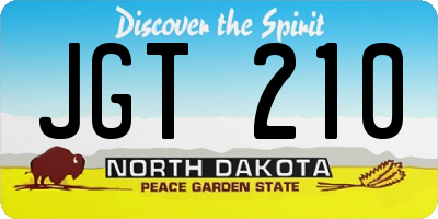 ND license plate JGT210