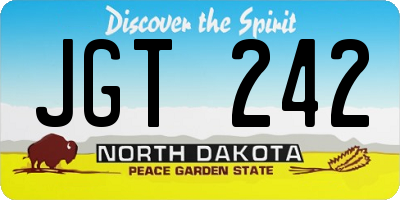 ND license plate JGT242