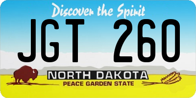ND license plate JGT260