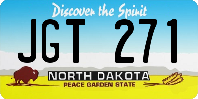 ND license plate JGT271