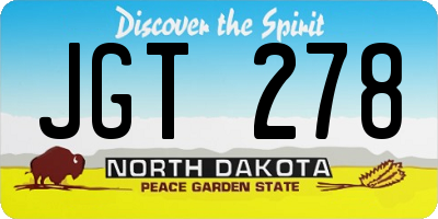 ND license plate JGT278