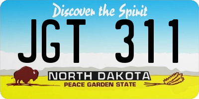 ND license plate JGT311