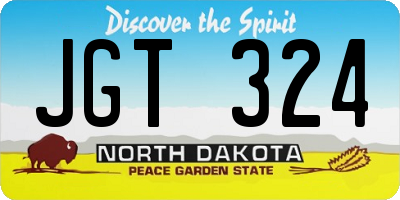 ND license plate JGT324