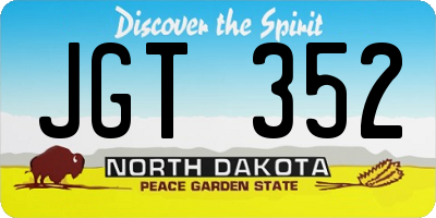 ND license plate JGT352