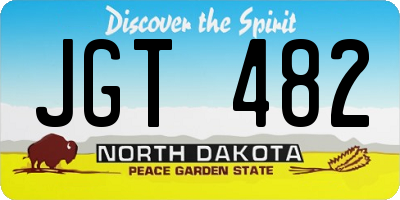 ND license plate JGT482