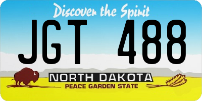 ND license plate JGT488