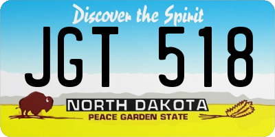 ND license plate JGT518