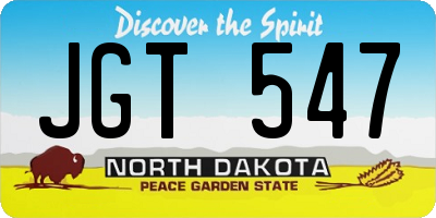 ND license plate JGT547