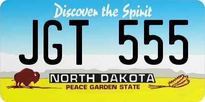 ND license plate JGT555