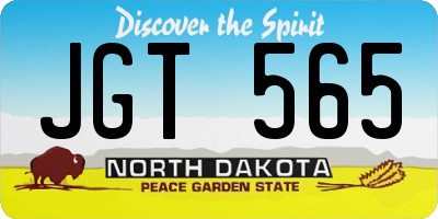 ND license plate JGT565