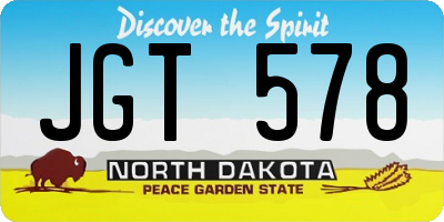 ND license plate JGT578