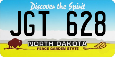 ND license plate JGT628