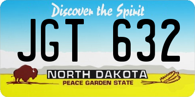 ND license plate JGT632