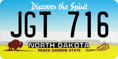 ND license plate JGT716