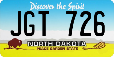 ND license plate JGT726