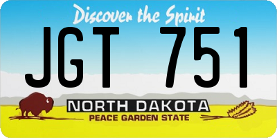 ND license plate JGT751