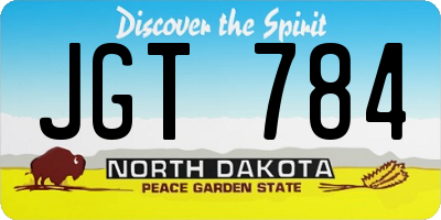 ND license plate JGT784