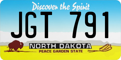 ND license plate JGT791