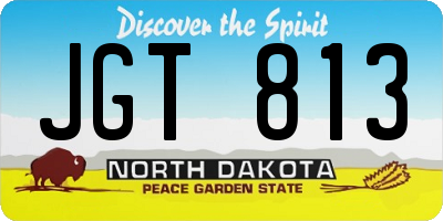 ND license plate JGT813