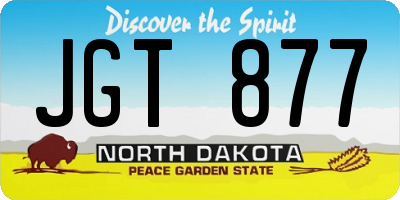 ND license plate JGT877