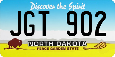 ND license plate JGT902