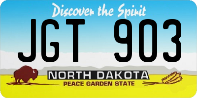 ND license plate JGT903