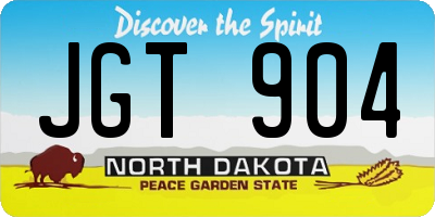 ND license plate JGT904