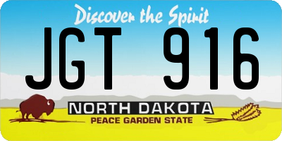 ND license plate JGT916