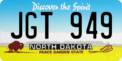 ND license plate JGT949